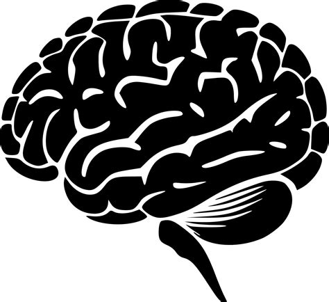 Brain, Black and White Vector illustration 23568733 Vector Art at Vecteezy