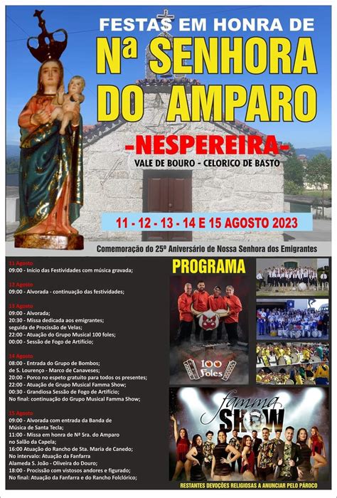 Festas Em Honra De Nossa Senhora Do Amparo 2023 Nespereira