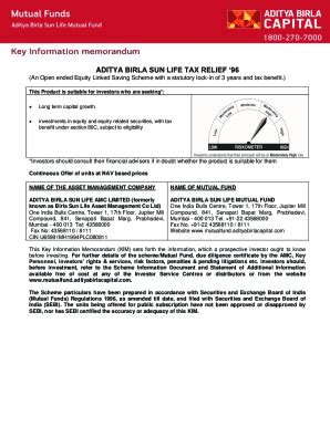 Fillable Online Should I Invest In Aditya Birla Sun Life Tax Relief