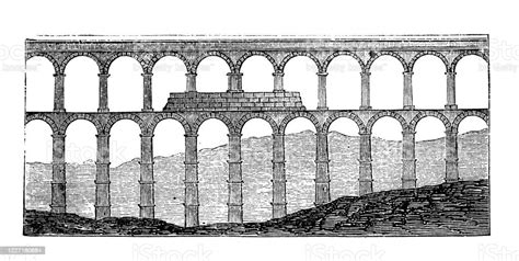 Antique Illustration Aqueduct Of Segovia Stock Illustration Download