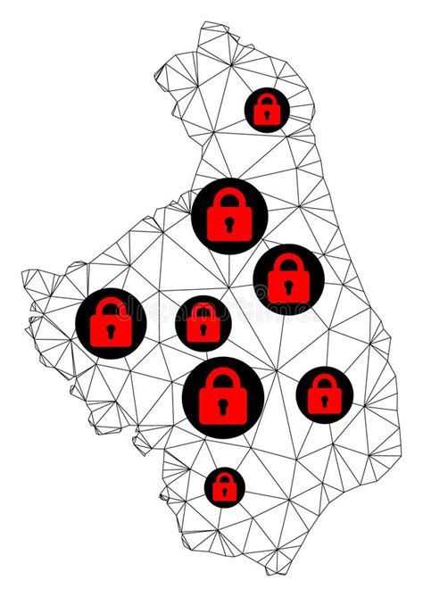 Lockdown Polygonal Carcass Mesh Vector Map Of Podlasie Province Stock