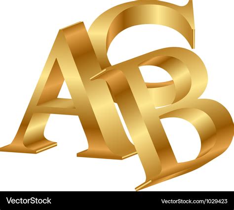 Abc Gold Letters Royalty Free Vector Image Vectorstock