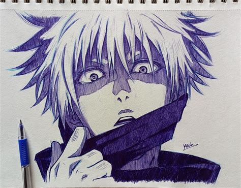 gojo satoru drawing jujutsu kaisen fan art satoru gojo artwork
