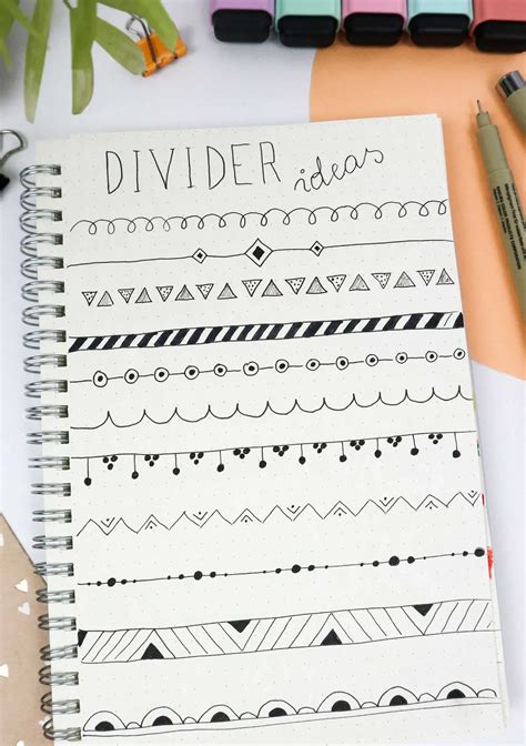 15 Easy and Creative Bullet Journal Divider/Border Ideas - Northern Feeling