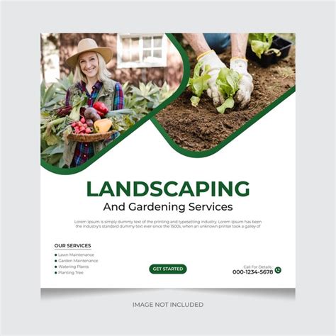 Premium Vector Lawn Or Gardening Service Social Media Post And Web