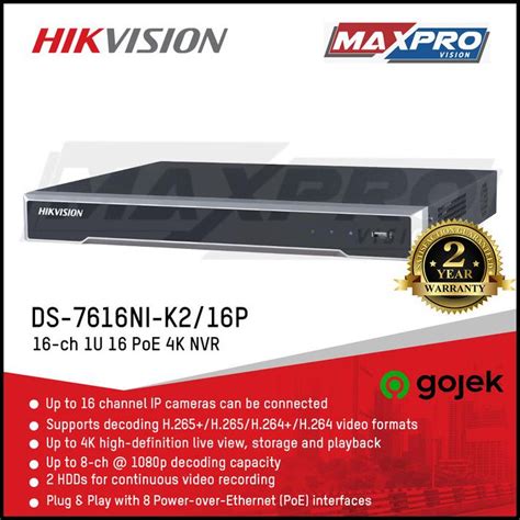 Jual Nvr Hikvision Ds 7616Ni K2 16P Shopee Indonesia