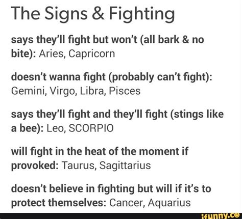 Zodiac Signs In A Fight