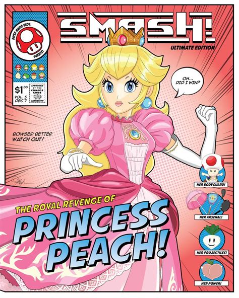Princess Peach Naked Comic Smash Print
