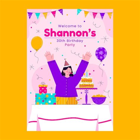 Premium Vector Hand Drawn Birthday Celebration Poster