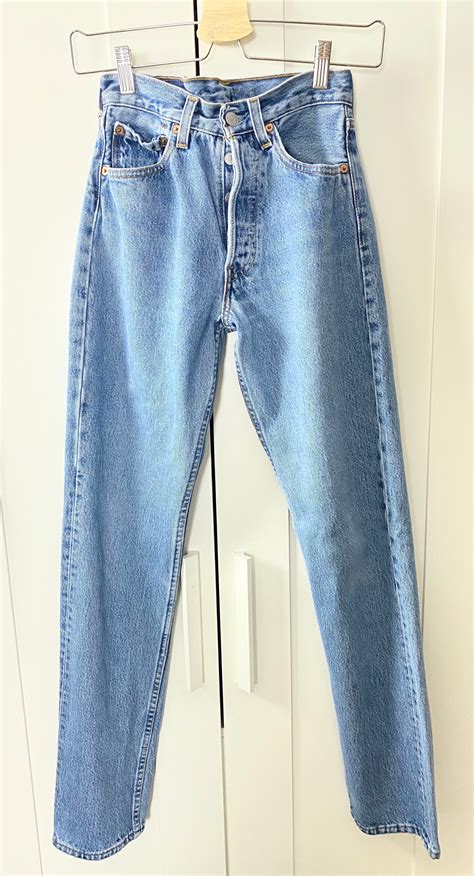 Vintage Levis 501 24 25 Waist Jeans Xs 90s Made In Usa Slim Etsy