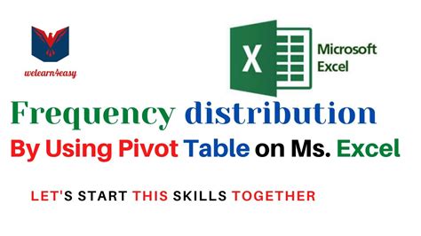 Frequency Distribution On Ms Excel Using Pivot Table Youtube