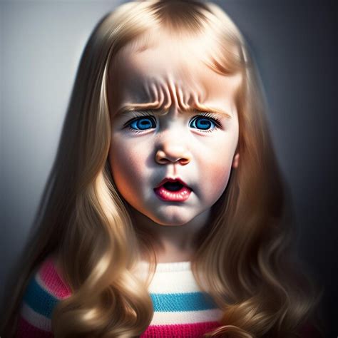 Premium Ai Image Year Old Blonde Girl Angry Photorealistic