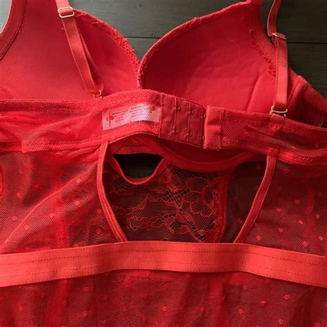 Intimates Sleepwear Red Lingerie One Piece Lace Bodysuit Poshmark