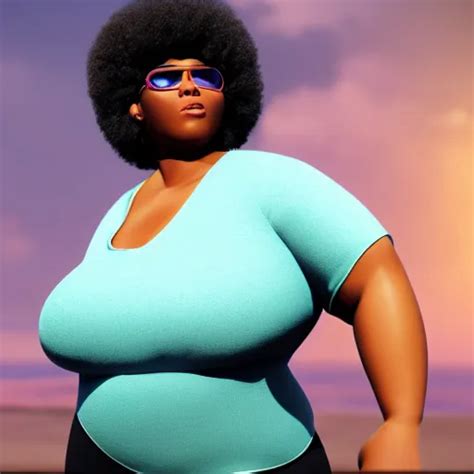 Still Of Black Bbw Woman D In The Style Of Pixar Stable Diffusion