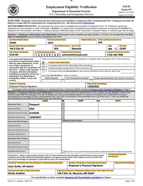 How To Complete An I 9 Form Strom Aviation