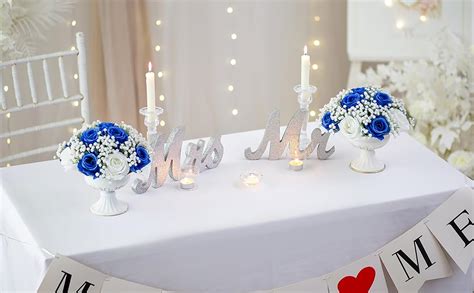 Fake Flowers Ball Wedding Centerpieces Blosmon Pcs Royal Blue Rose