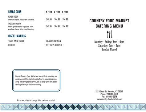 Country Food Market Menu Menu For Country Food Market Hamden New