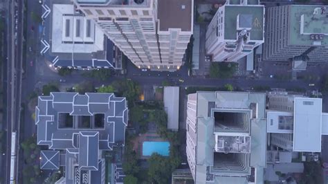 Modern districts of Bangkok, Thailand. Aerial bird eye view on Thailand