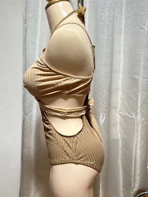 Shein Brand New Large Bikini Summer Nude Brown Swimsuit One Piece Beach