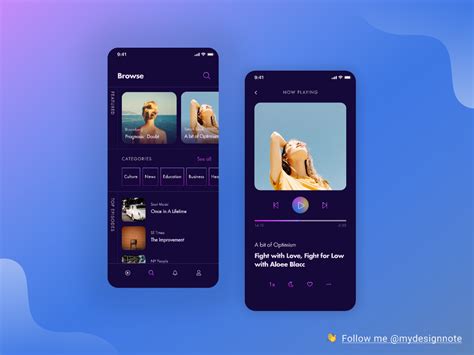 Mobile UI Podcast App Concept Figma