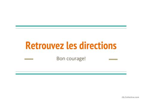 Les Directions Indiquer U Français Fle Powerpoints