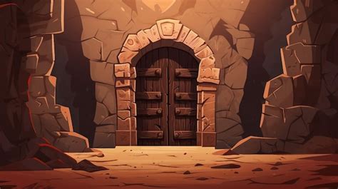 Premium Ai Image An Illustration Of A Castle Dungeon Door Ai Generated