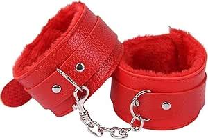 Amazon Red Sex Fuzzy Handcuffs Set For Bedroom Spice Up Your Love Life PU Leather Sex Hand
