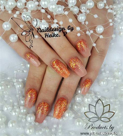 Nude Mit Glitzer In Gelb Orange Rot Geln Gel