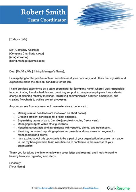 Community Outreach Coordinator Cover Letter Examples Qwikresume