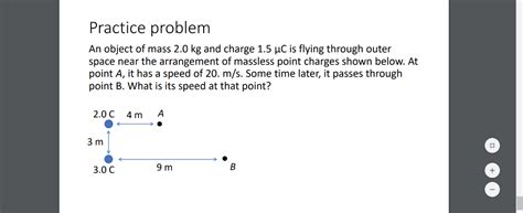 Solved Practice problem An object of mass 2.0 kg and charge | Chegg.com