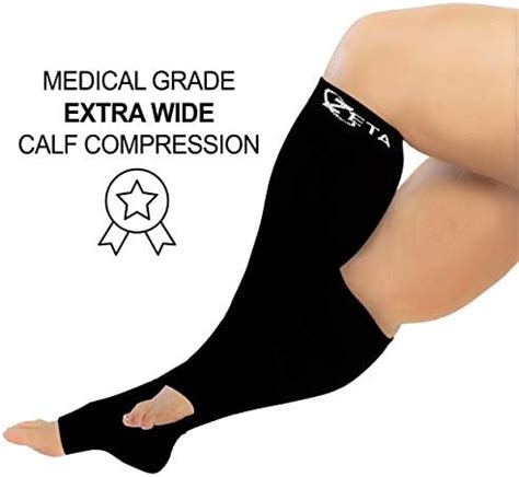 Amazon Zeta Socks Open Toe Inch Wide Calf Plus Size Compression 20