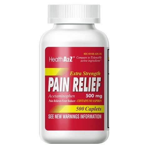 HealthA2Z Extra Strength Pain Relief 500 Caplets Acetaminophen 500mg