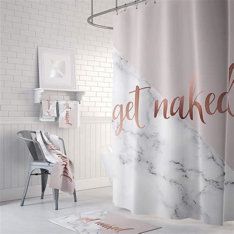Elegant White Marble Get Naked Kiss Cervical Shower Curtain Robokeg