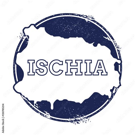 Ischia Vector Map Grunge Rubber Stamp With The Name And Map Of Island