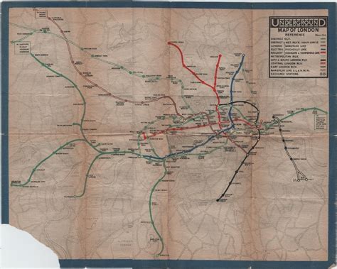 Vintage London Underground map, c.1924 | Vintage books and magazines