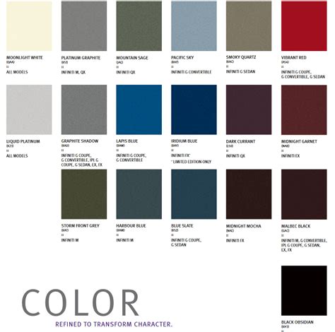 2022 Infiniti G37 Colors