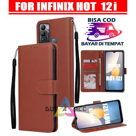 Jual Flip Case Leather Infinix Hot I Casing Cover Kulit Bisa Buka Tutup Dan Standing Shopee