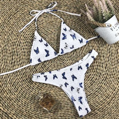 Cheap Micro Bikini Butterfly Bikini Set Brazilian Swimwear Sexy