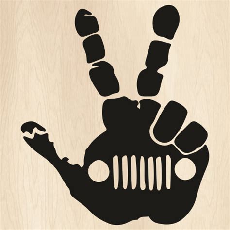 Jeep Wave Peace Sign Svg Jeep Wave Vector File Front Jeep Wave Svg