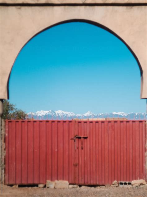 Snowy Atlas Mountains Behind A Gate By Stocksy Contributor Martin