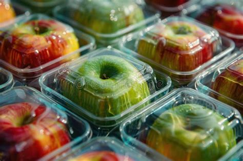 Fresh Apples In Plastic Packaging Stock Photo Image Of Wrap Clear