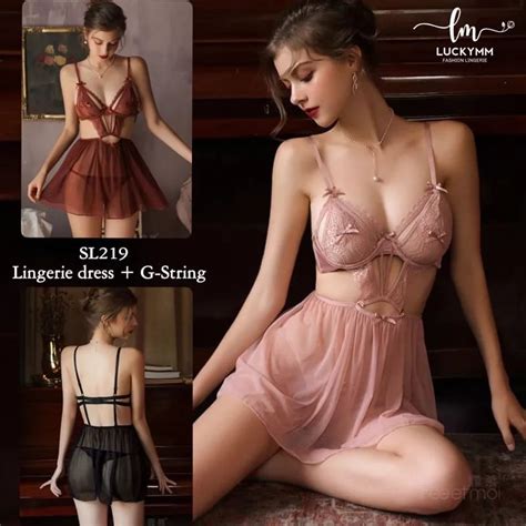 Jual GROSIR LUCKY LINGERIE KODE Sexy Lingerie Transparan Kawat Pushup Baju Dinas Wanita