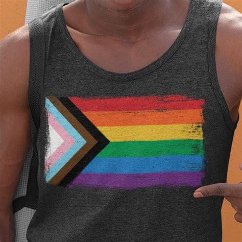 Progress Pride Flag T Shirt LGBTQ BIPOC Rainbow Gay Pride Etsy