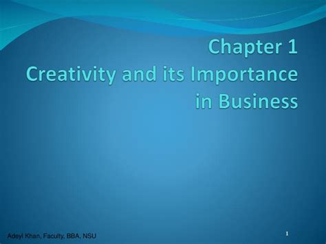 PPT - Chapter 1 Creativity and its Importance in Business PowerPoint ...