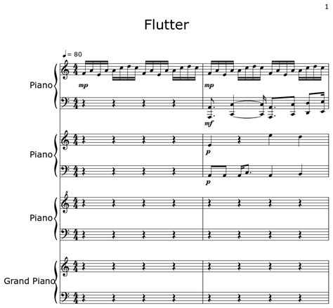 Flutter Sheet Music For Piano