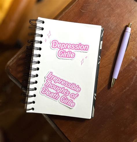 Stickers: Depression Girlie /irrepressible Thoughts of Death Girlie ...