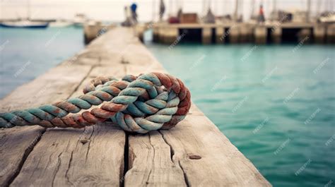Premium Ai Image Rope On The Dock