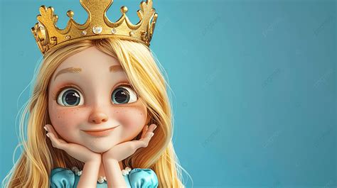 A Royal Princess Posing With A Golden Crown And Blonde Hair Very Cutely Background Classic