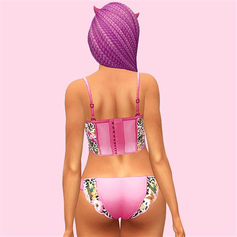 Lingerie Floral Sims Cc Base Game Todasims