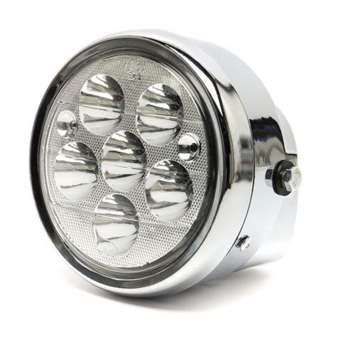 Фара Альфа светодиодная (круглая пластиковая ХРОМ, 6 LED) ТИП1 - купить ...